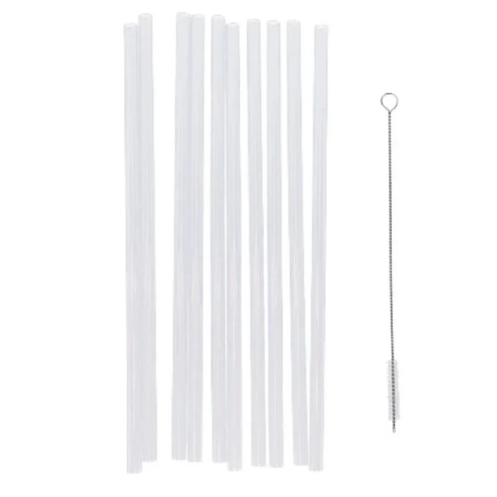 Reusable Clear Straws with Cleaning Brush